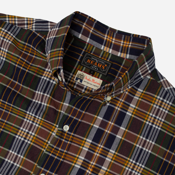 CLASSIC MADRAS SUMMER B.D SHIRT - BROWN/MIX