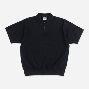 Yonetomi - GIMU SLUB MOKU BUTTON SHIRT - NAVY/BLACK -  - Main Front View