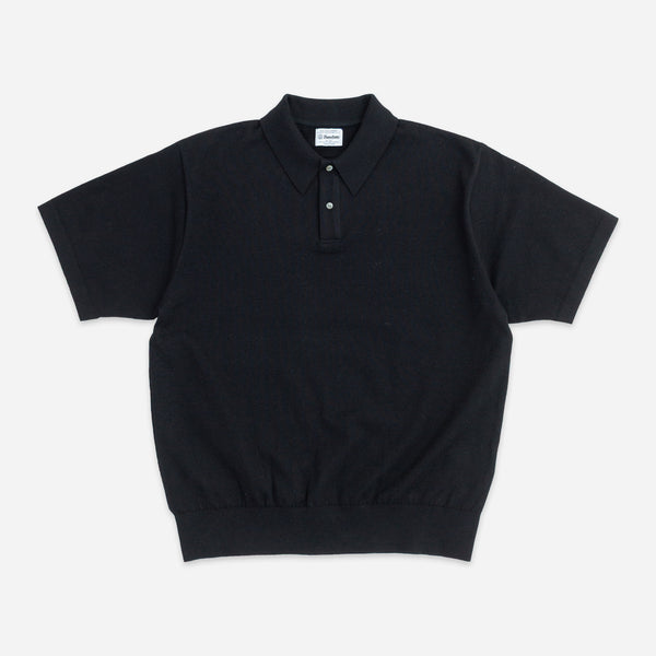 GIMU SLUB MOKU BUTTON SHIRT - NAVY/BLACK