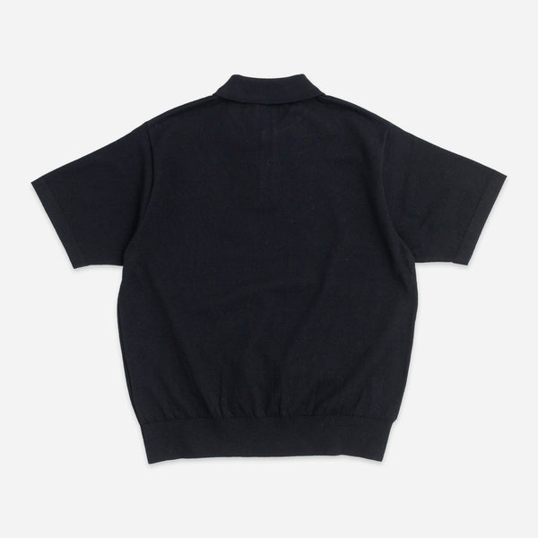 GIMU SLUB MOKU BUTTON SHIRT - NAVY/BLACK
