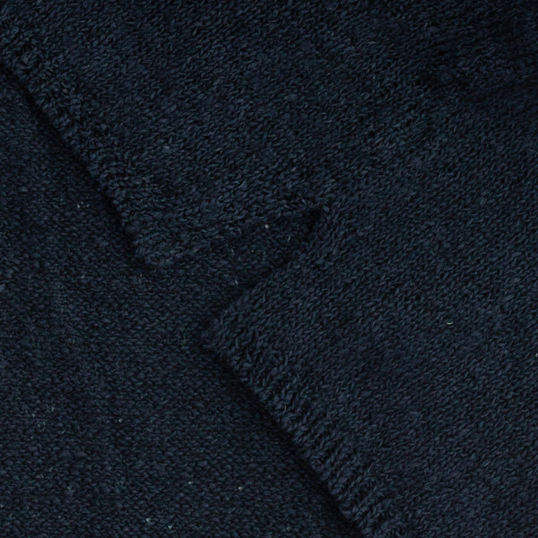 GIMU SLUB MOKU BUTTON SHIRT - NAVY/BLACK