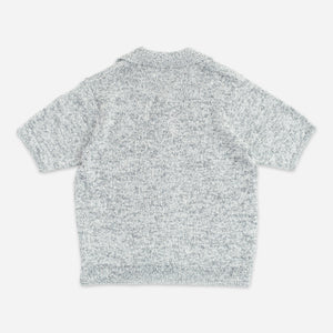 Yonetomi - GIMU SLUB MOKU BUTTON SHIRT - WHITE/NAVY -  - Alternative View 1