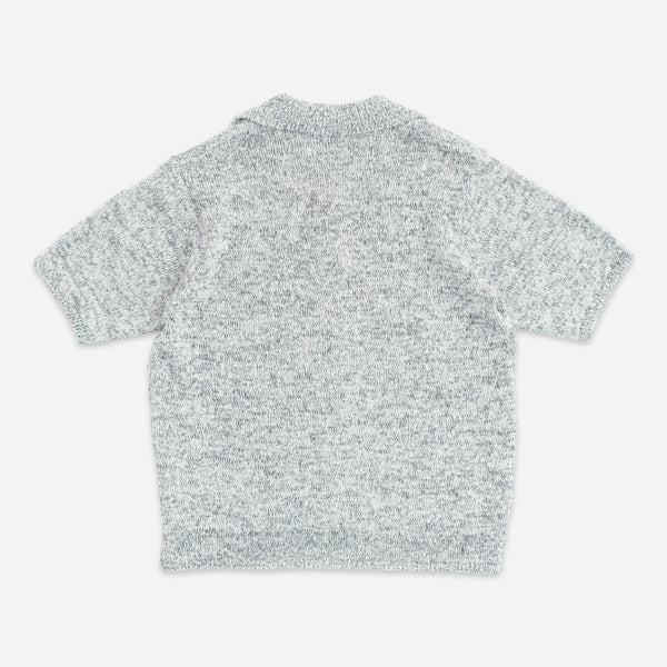 GIMU SLUB MOKU BUTTON SHIRT - WHITE/NAVY
