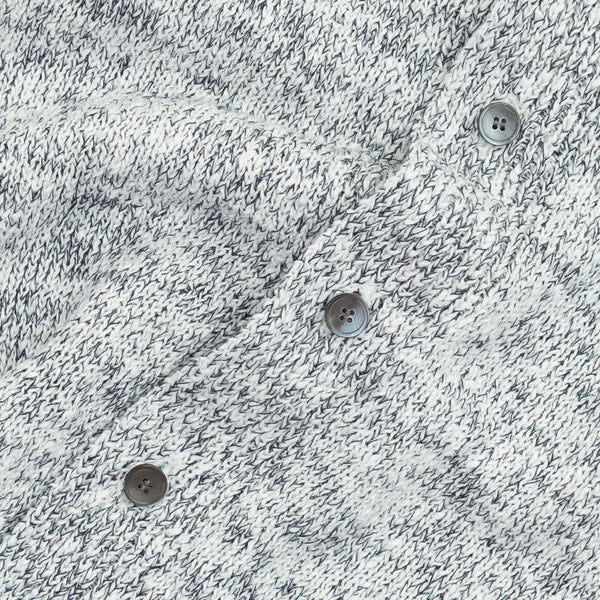 GIMU SLUB MOKU BUTTON SHIRT - WHITE/NAVY