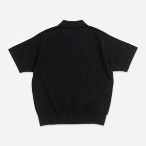 Yonetomi - LIGHT WAVE SUMMER POLO SHIRT - BLACK -  - Alternative View 1