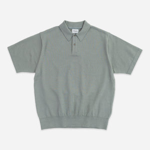 Yonetomi - LIGHT WAVE SUMMER POLO SHIRT - GREY -  - Main Front View