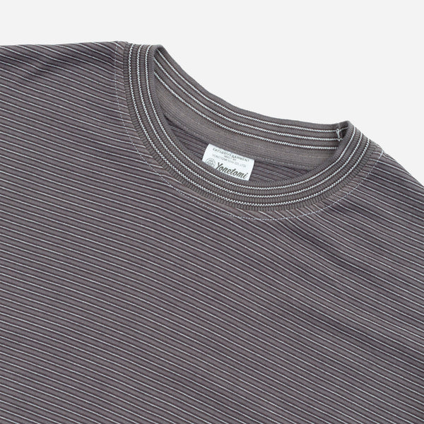 LONG SLEEVE STRIPED T-SHIRT - GREY/WHITE