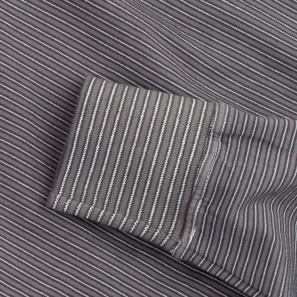 LONG SLEEVE STRIPED T-SHIRT - GREY/WHITE