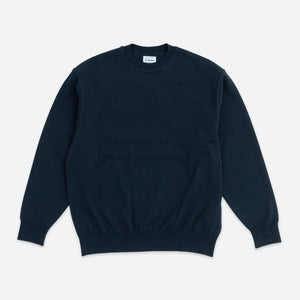 Yonetomi - WAVE CREW PULLOVER SWEATER - NAVY -  - Main Front View