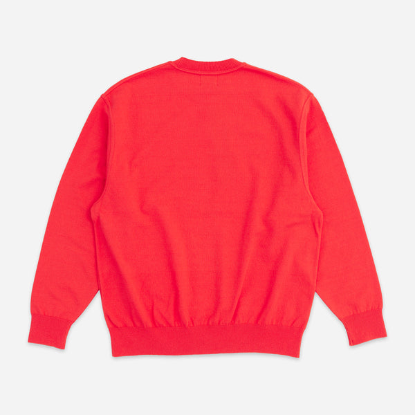 WAVE CREW PULLOVER SWEATER - ORANGE