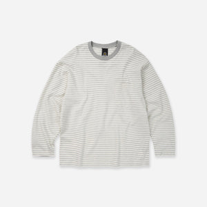Frizmworks - STRIPE RELAXED LONG SLEEVE T-SHIRT - IVORY -  - Main Front View