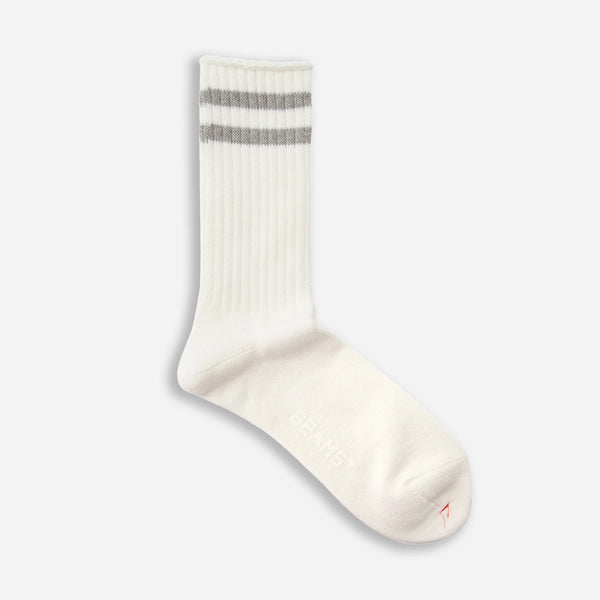 SCHOOLBOY SOCK - WHITE/GREY