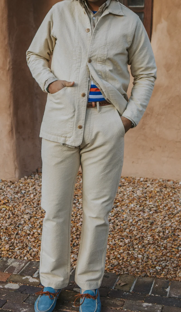 RUSTIC PLAIN WEAVE CHINO PANT - NATURAL