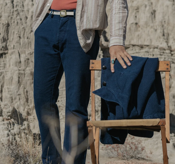RUSTIC PLAIN WEAVE CHINO PANT - INDIGO