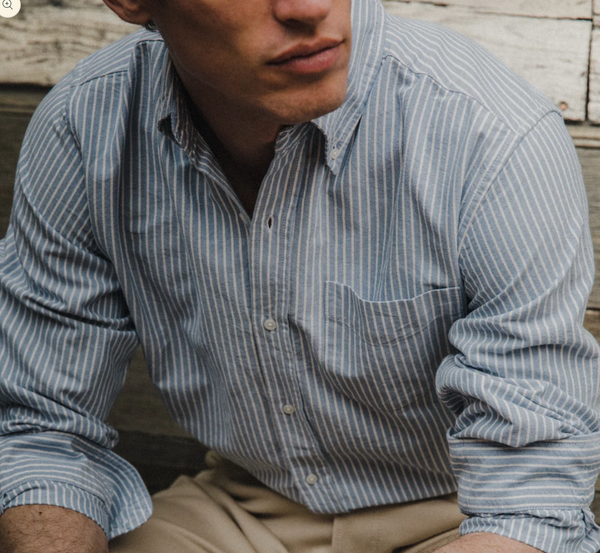 OXFORD CLOTH SHIRT - BLUE STRIPE