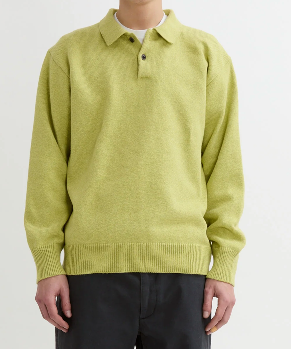PADDY POLO KNIT SWEATER - CHARTREUSE