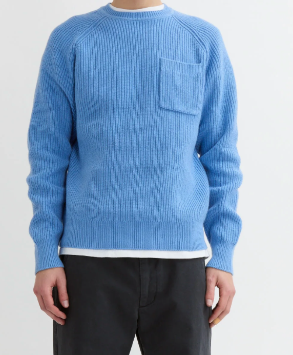 RIBBED CREW NECK KNIT SWEATER  - PORCELAIN