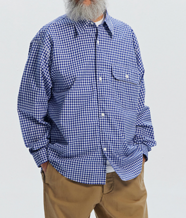 EASE GINGHAM CHECK SHIRT - BLUE