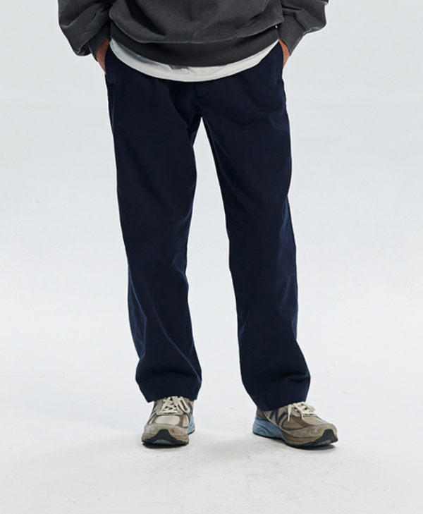 WASHED OFFICER CHINO PANTS - NAVY