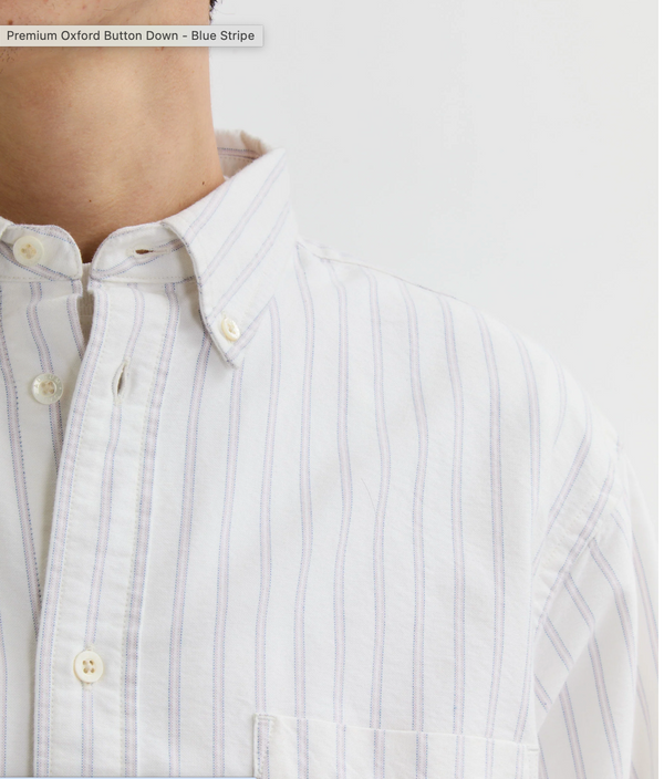 B.D OXFORD SHIRT - WHITE STRIPE