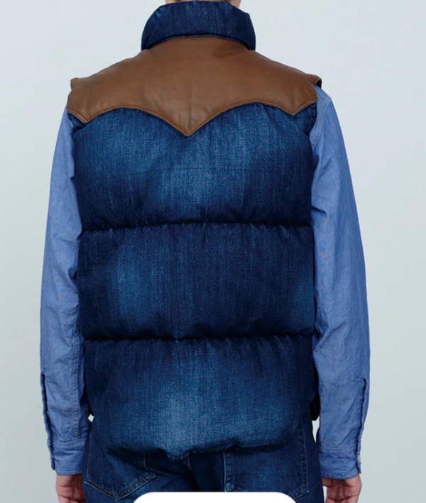 DOWN VEST - INDIGO USED DENIM