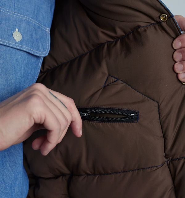 DOWN VEST - INDIGO USED DENIM