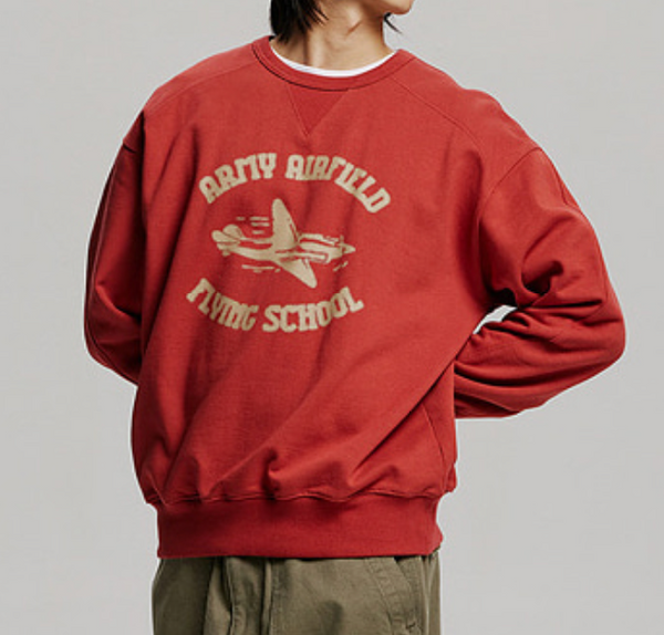 ARMY AIRFIELD SWEATSHIRT - BURNT RED