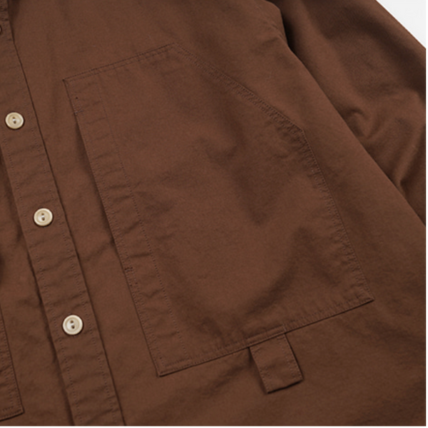 POCKET LOOP WORK SHIRT - BROWN