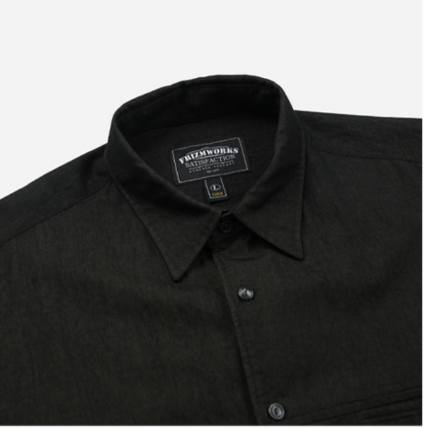 TWO TONE RELAXED SHIRT - BROWN