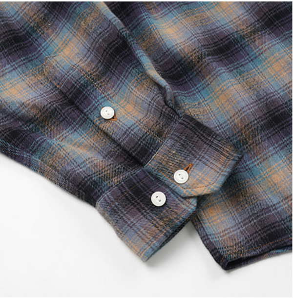 FLANNEL CHECK WORK SHIRT - MIDNIGHT BLUE
