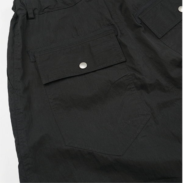FOLD FATIGUE WIDE PANTS - BLACK