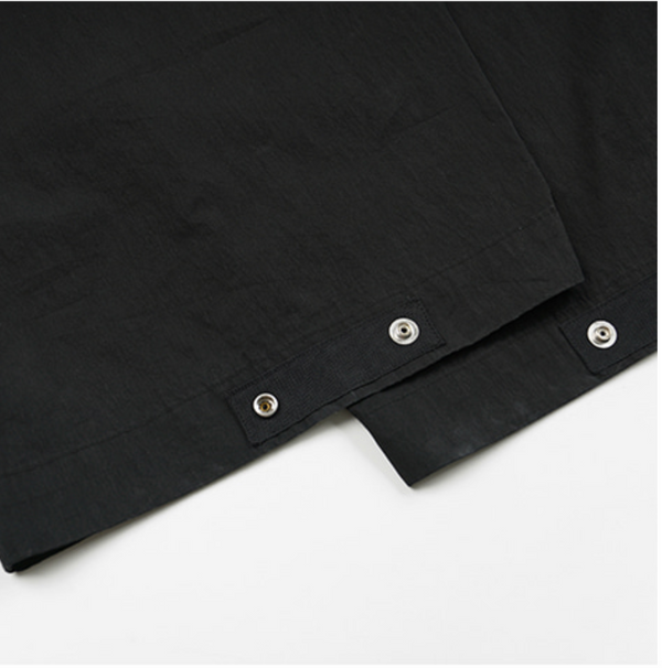 FOLD FATIGUE WIDE PANTS - BLACK