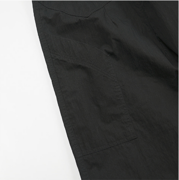 FOLD FATIGUE WIDE PANTS - BLACK