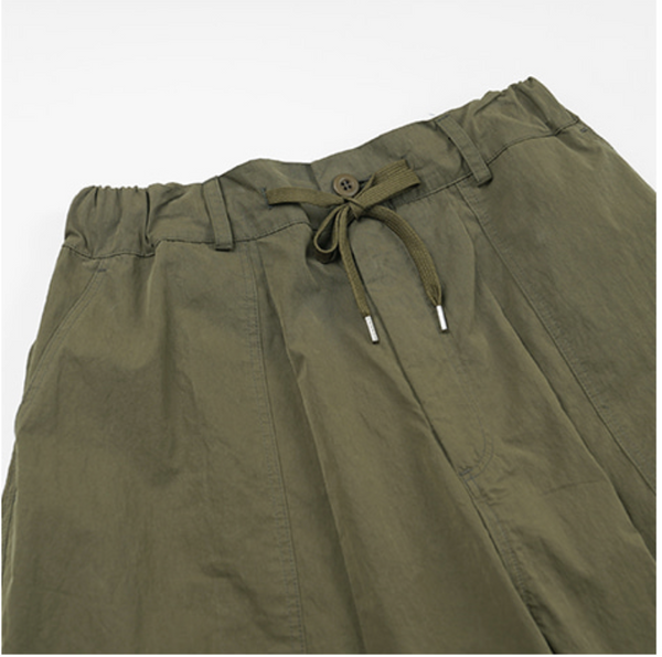 FOLD FATIGUE WIDE PANTS - OLIVE