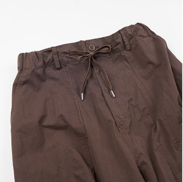 FOLD FATIGUE WIDE PANTS - BROWN