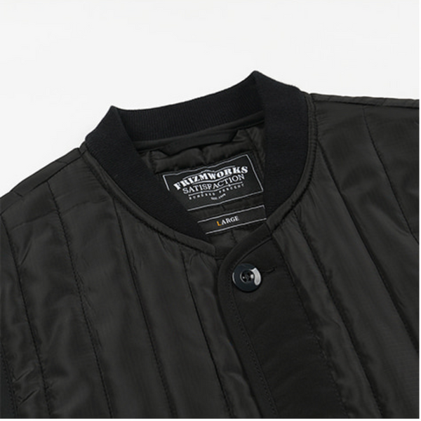 STRIPE QUILT MIL LINER VEST - BLACK