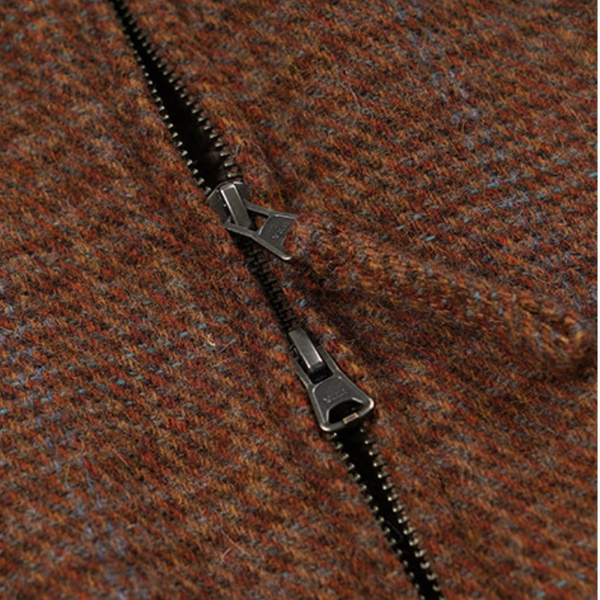 FLUFFY WOOL HARRINGTON JACKET - MAPLE