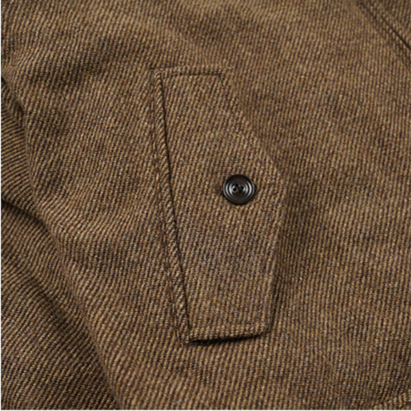 WOOL HARRINGTON JACKET - BROWN