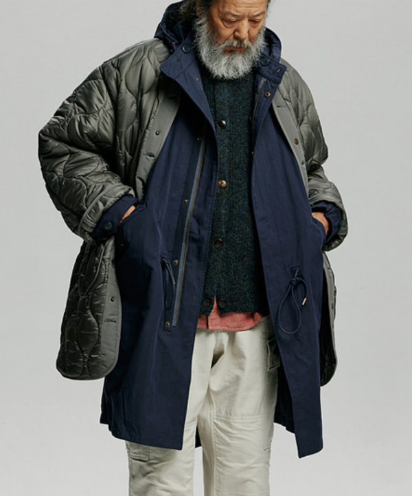VINCENT M1965 FISHTAIL 2 IN 1 PARKA JACKET - NAVY