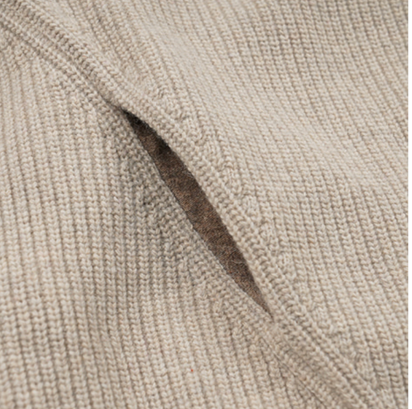 KANGAROO KNIT PULLOVER HOODIE - OATMEAL