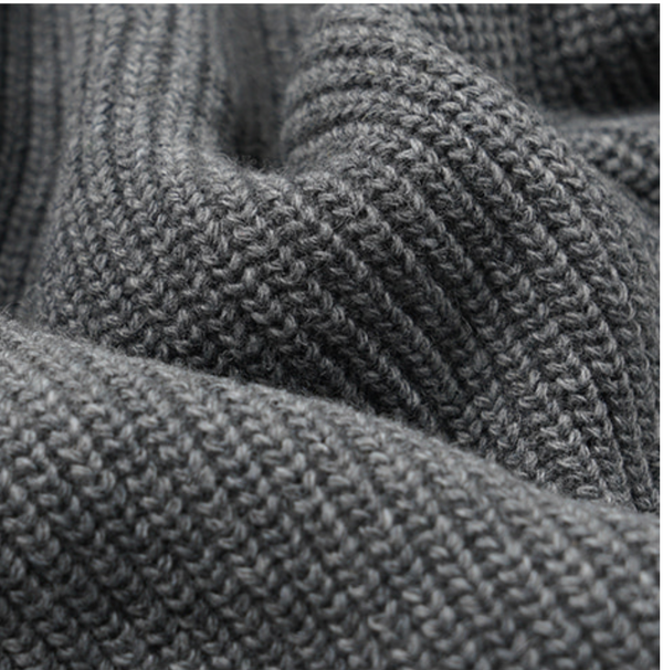 KANGAROO KNIT PULLOVER HOODIE - GREY