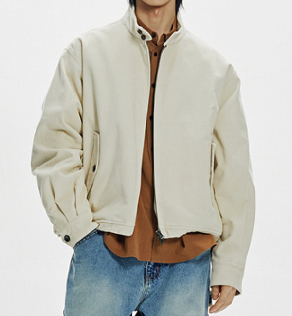 CORDUROY BUDDY HARRINGTON JACKET - CREAM