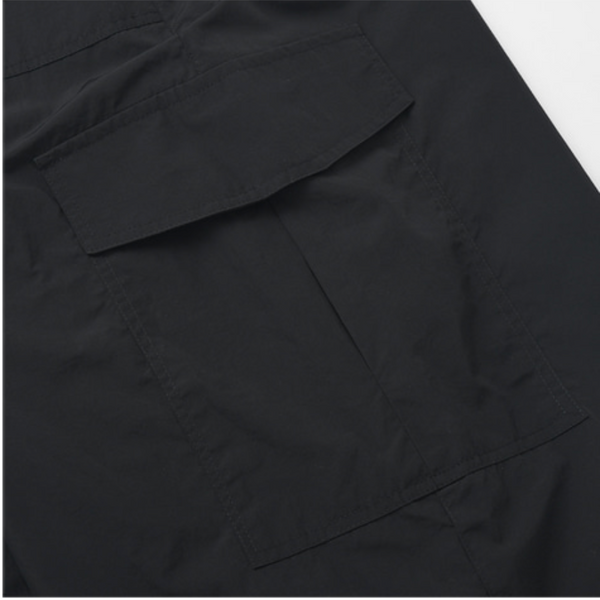 NYLON CARGO BALLOON PANTS - BLACK
