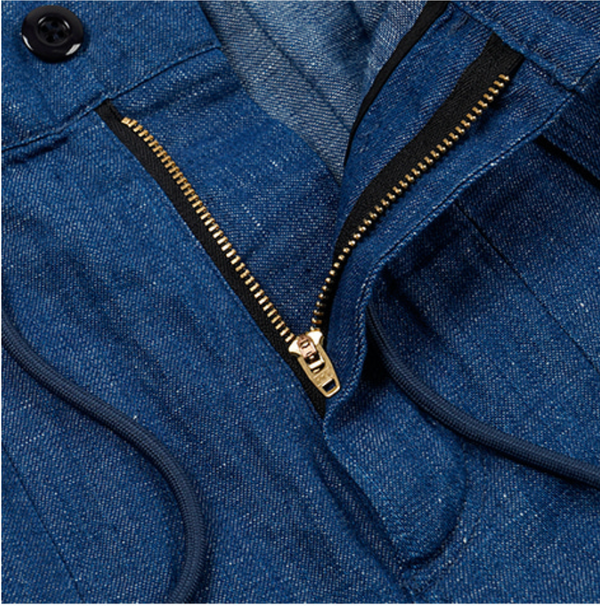 DENIM BALLOON PANTS - BLUE