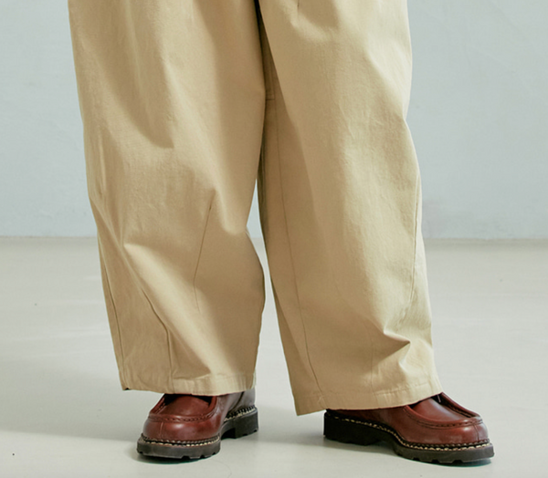 TWILL BALLOON PANTS - BEIGE