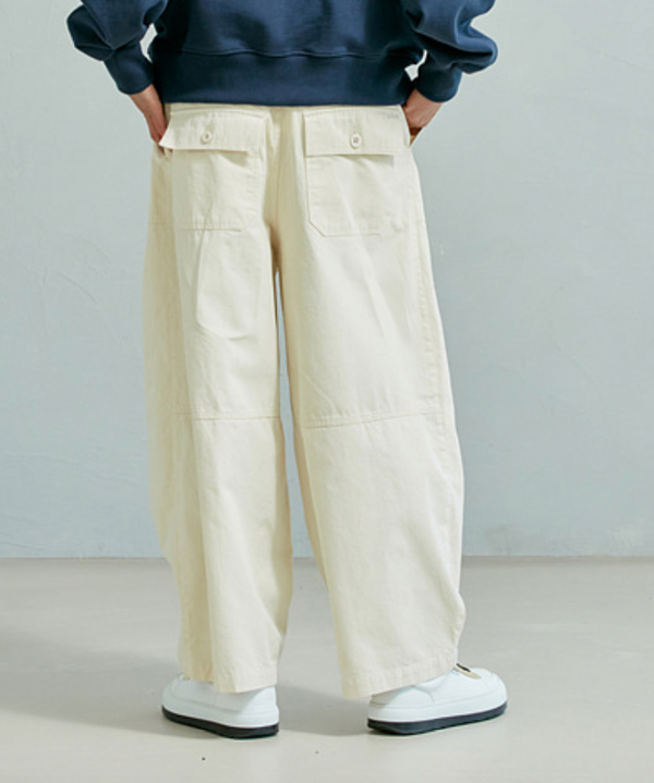 TWILL BALLOON PANTS - IVORY
