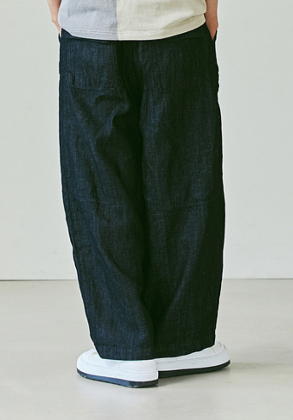 DENIM BALLOON PANTS - INDIGO