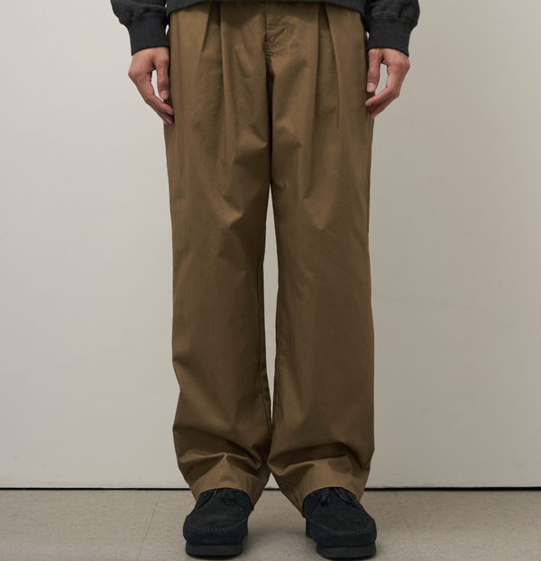 BOX PLEAT RELAXED PANT - KHAKI
