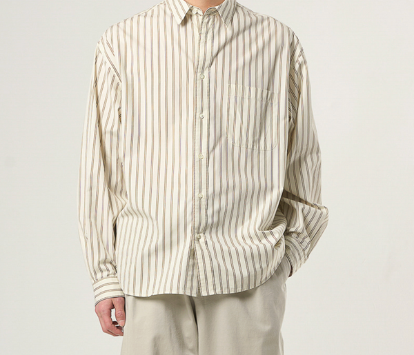 PRIMARY SHIRT - BEIGE PIN STRIPE