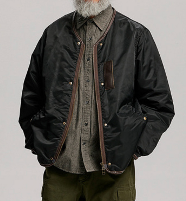 REVERSIBLE MA-1 LINER JACKET - BLACK